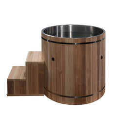 Barrel cold plunge|with cover|with optional chiller