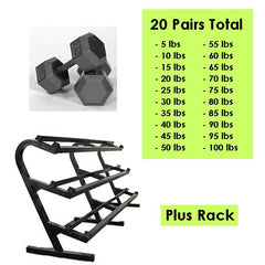 Solid Hex Dumbbell Package|