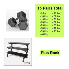 Solid Hex Dumbbell Package|