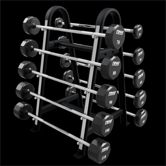 Barbell Rack in Matte Black|Matte black loaded with barbells|Barbell Rack in Gray|Gray loaded with barbells