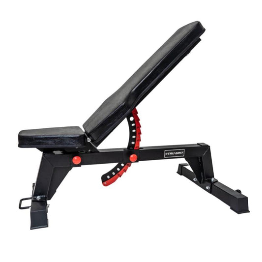 Adjustable Bench|Flat Position|Incline adjustment system|In gym|In use