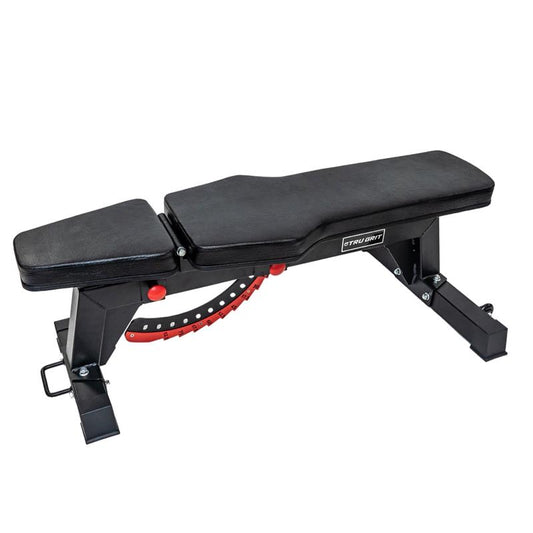 Adjustable Bench|Flat Position|Incline adjustment system|In gym|In use