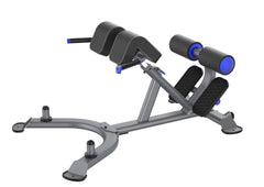 Image of C770 Hyperextension bench in color gray, black, and blue on white backround