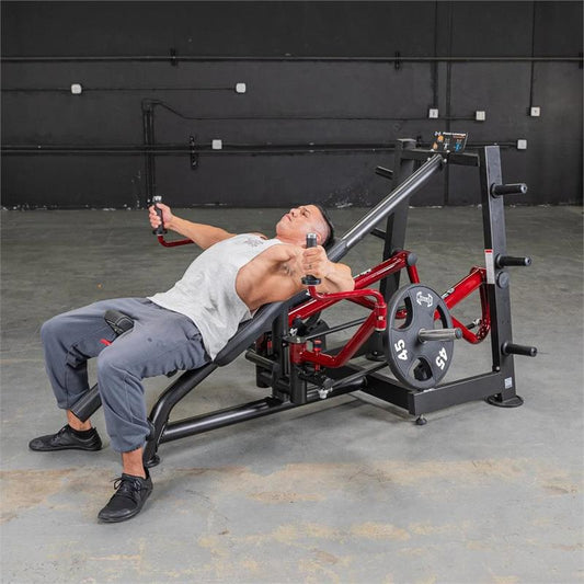 Decline Chest Fly Machine|Start position|Finish position