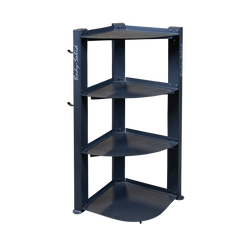 Corner storage rack shown empty