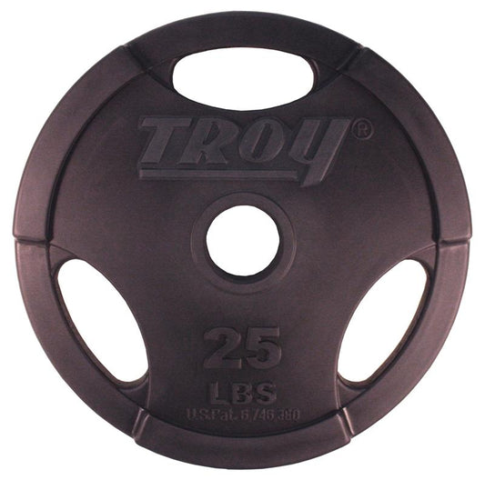 Troy Barbell High Grade Urethane encased Olympic grip plate. - 25lb