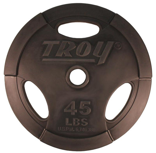 Troy Barbell High Grade Urethane encased Olympic grip plate. - 45lb