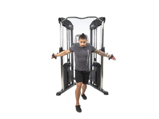 HFT Pro Functional Trainer|Cable Fly|cable Punch|Overhead Press|Weight Stack|Cable Handle|Height Adjustment Pin