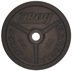Troy Barbell Wide Flanged Olympic Plate - 100lb - Black