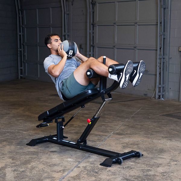 Ab Bench|Incline positions|Bench in use|Incline adjustment pin|Bench in flat position