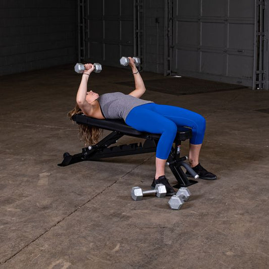 SFID325B Bench|Flat Position|Incline Position|Decline Position|Transport Wheels|Transport Handle