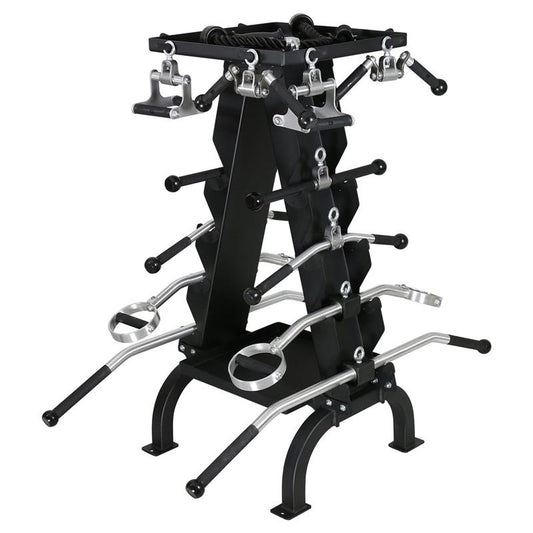 Black Accessory Rack|Rack Loaded with Optional Cable Attachments