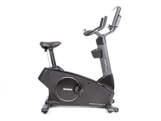 U1000 Upright Bike|U1000 Bike Side View|9 Inch LCD Console|10 inch Entertainment Console|16 inch Entertainment Console|Foot Pedals|Seat|Transport Wheels|Quick Adjust Handles|Drink Holder