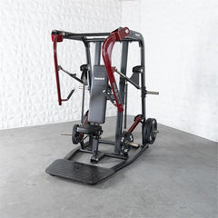 Wide chest press machine|Chest press start position|Chest press end position