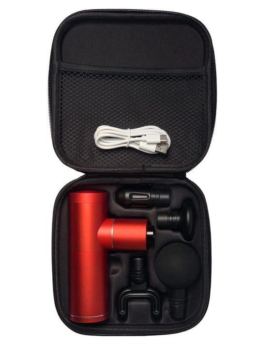 NIMBL XPRS Massage Gun|Carrying Case|Gun Attachments|Gun Controls|Matt Rhea Quote