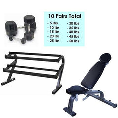 Rubber Hex Dumbbell Package|