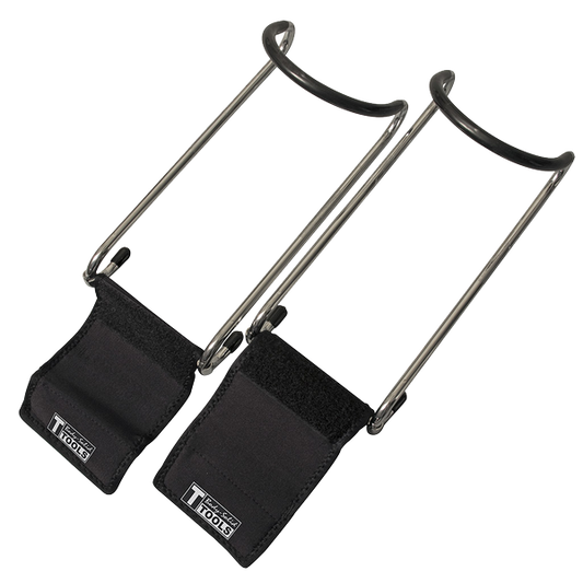 Dumbbell Spotters in use|Dumbbell Spotters|In use on rubber hex dumbbell