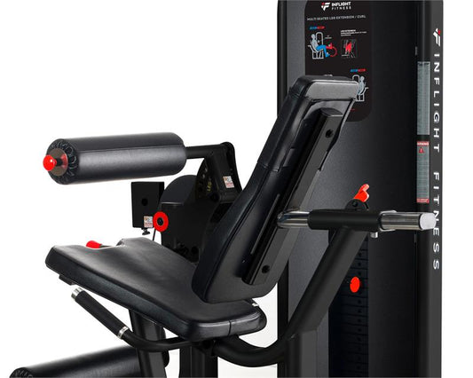 Seated Leg Extension and Curl Machine|Rear View|Footprint