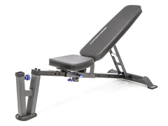 Bench Front Angle|Bench Side View|Bench Flat Position|Bench Side Positions|Seat Adjustment Pin|Transport Wheels|Leg Curl Attachment|Leg Extension|Leg Hold Down Lock|Upright storage