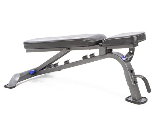 Bench Front Angle|Mid Decline|Full Decline|Flat Position|Upright Position|Back Pad Angles|Seat Angles|Transport Wheels|Arm Curl Attachment|Leg Curl and Extension|Leg Hold Down Attachment