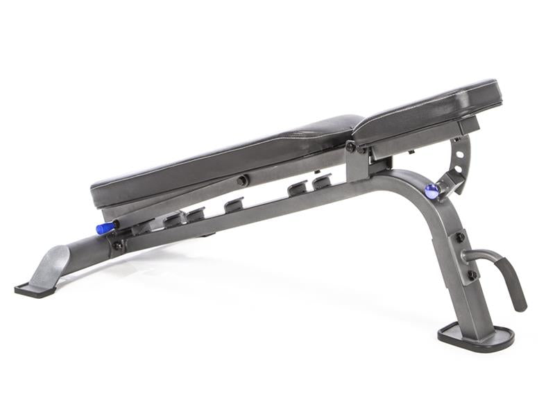 Bench Front Angle|Mid Decline|Full Decline|Flat Position|Upright Position|Back Pad Angles|Seat Angles|Transport Wheels|Arm Curl Attachment|Leg Curl and Extension|Leg Hold Down Attachment