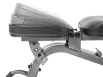 Bench Front Angle|Mid Decline|Full Decline|Flat Position|Upright Position|Back Pad Angles|Seat Angles|Transport Wheels|Arm Curl Attachment|Leg Curl and Extension|Leg Hold Down Attachment