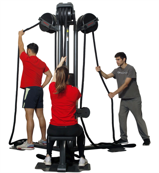RX2500 Tri-Station Rope Pull|Three users|Pull with bench attached|Mid Row Pull