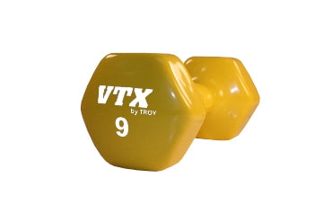 Troy Vinyl Dumbbell 9 Lb - 1 dumbbell (Yellow) | American Fitness