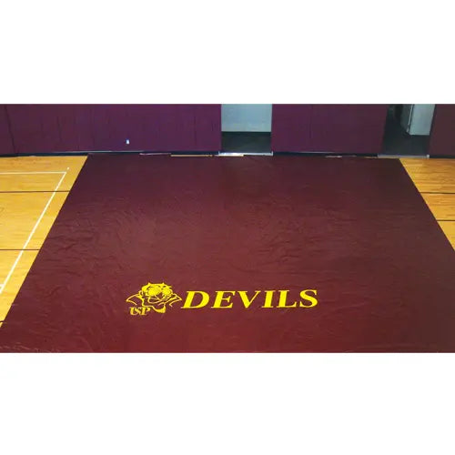 20 OZ gym floor cover shown with optioal team logo