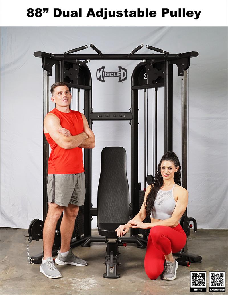 85" Functional Trainer|Low Angle View|With Optional Bench