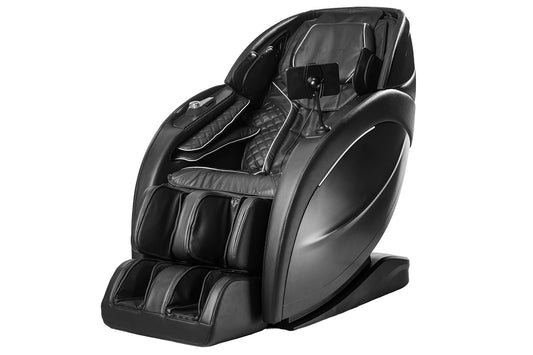 Massage chair in color black left side angle view