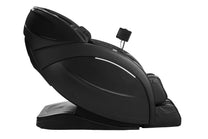 Massage chair in color black right side view in upright position