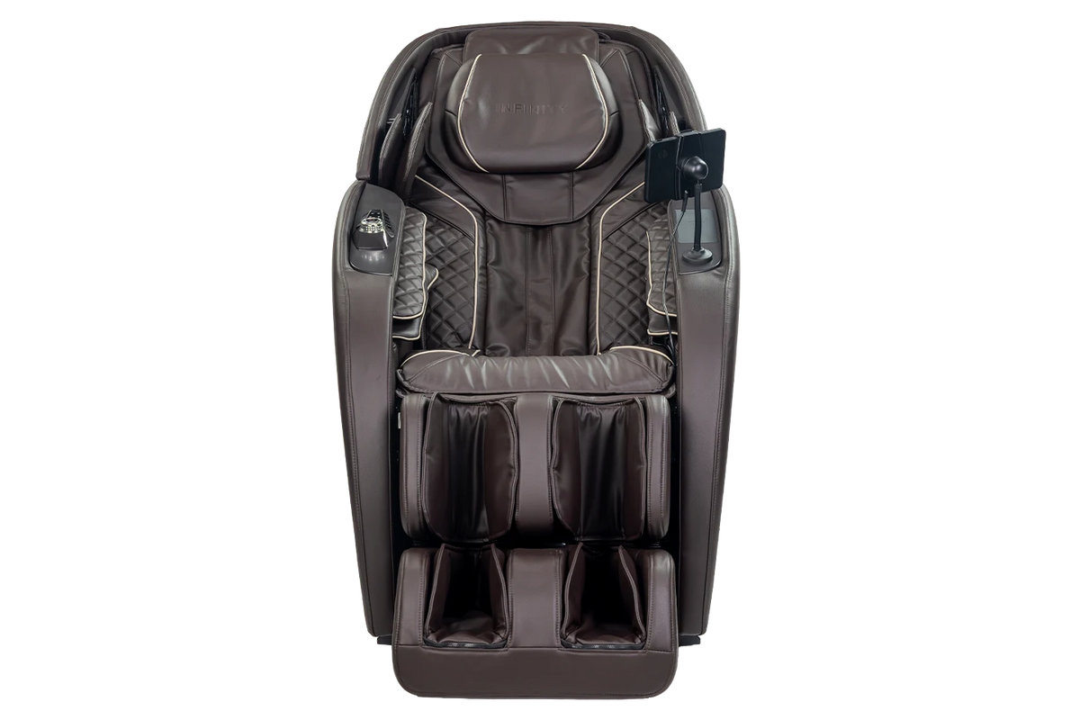 Massage chair in color brown front view