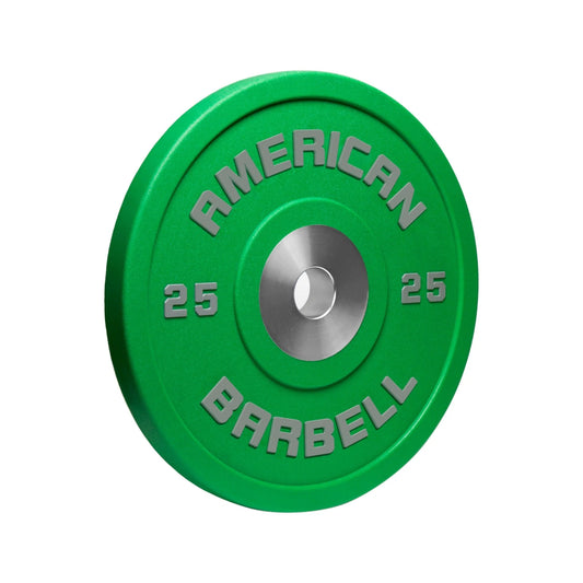 25lb plate in color green with gray lettering