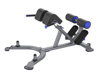 Image of C770 Hyperextension bench in color gray, black, and blue on white backround