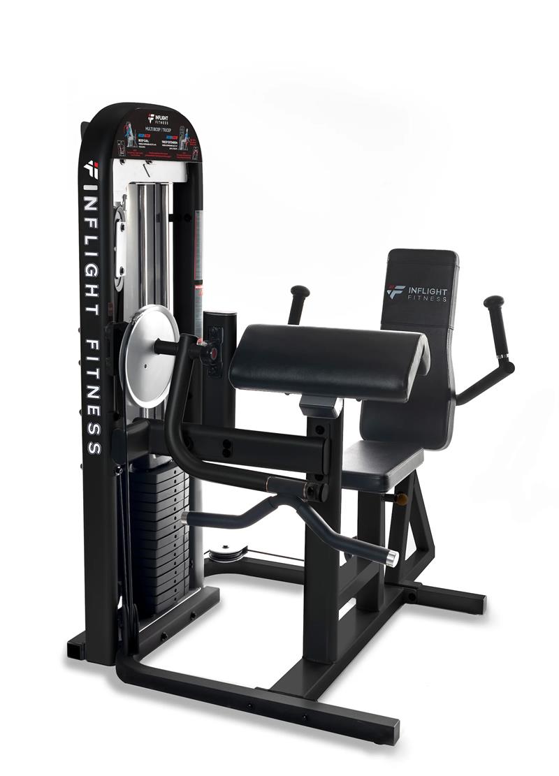 Biceps and Triceps Combo Machine|Angle view|Front View|Footprint