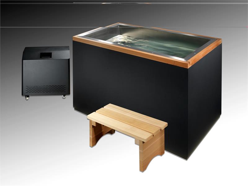 Cuboid cold plunge|with cover|with optional chiller|chiller connections
