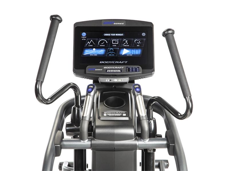 E1000 Elliptical Main|E1000 Elliptical Side|Foot Pedals|Quick Adjust Handles|Drink Holder|9 Inch LCD Console|10 inch Entertainment Console|16 inch Entertainment Console