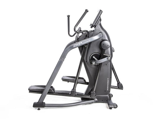 E1000 Elliptical Main|E1000 Elliptical Side|Foot Pedals|Quick Adjust Handles|Drink Holder|9 Inch LCD Console|10 inch Entertainment Console|16 inch Entertainment Console
