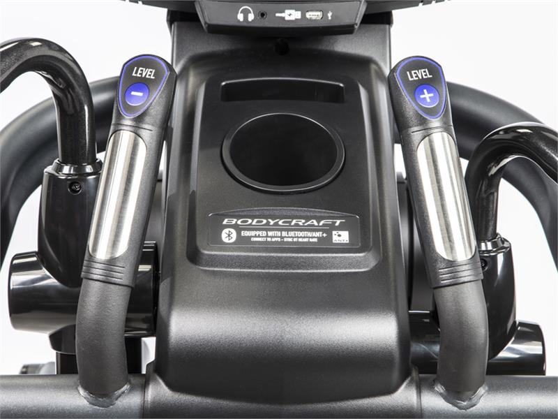 E1000 Elliptical Main|E1000 Elliptical Side|Foot Pedals|Quick Adjust Handles|Drink Holder|9 Inch LCD Console|10 inch Entertainment Console|16 inch Entertainment Console