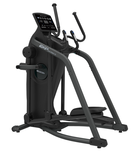 E1100 commercial elliptical crosstrainer angle view with LCD Console