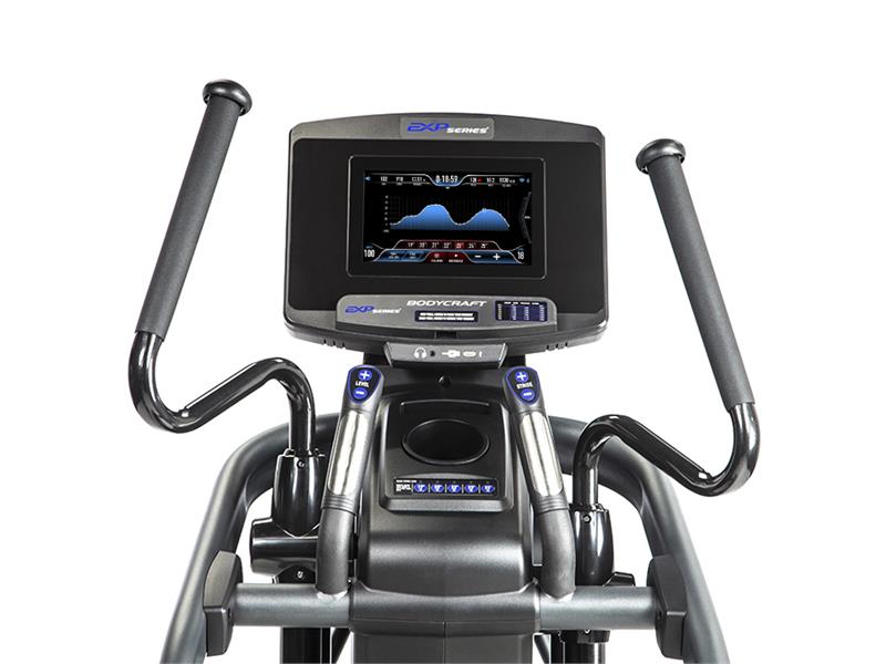 E1200 Elliptical Main|E1200 Front View|Quick Adjust Handles|Drink Holder|Foot Pedals|Quick Stride Adjust Buttons|9 Inch LCD Console|10 inch Entertainment Console|16 inch Entertainment Console