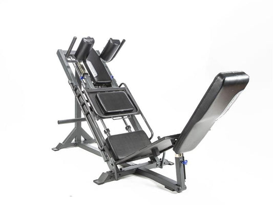 Seat flipped out|Donkey Squat|Calf Block|Weight Plate Pegs|Foot plate|Gas assisted foot plate adjuster|Foot plate angles