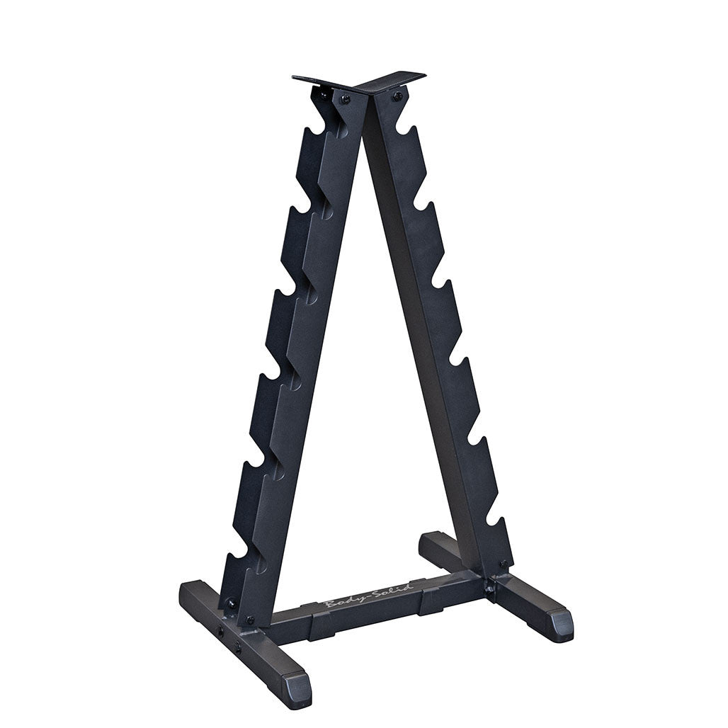 6 Pair A Frame dumbbell rack in color black