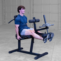 Athlete using the seated leg extension function
