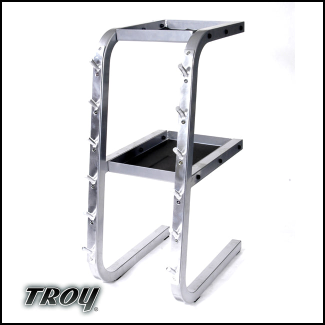 Troy Barbell Commercial Accessory Rack|In matte black color