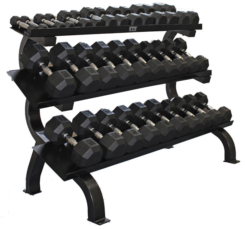 Urethane Dumbbell Package with Storage Rack