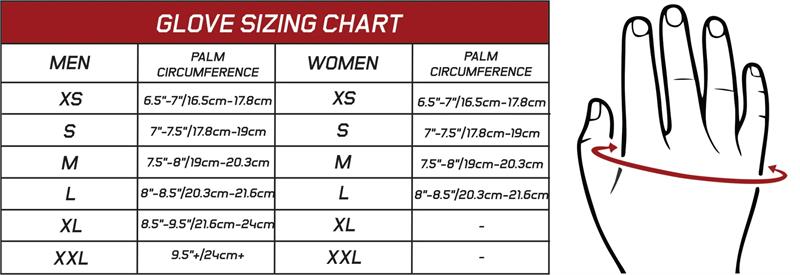 Voltage Training Glove|Glove Palm|Sizing Chart