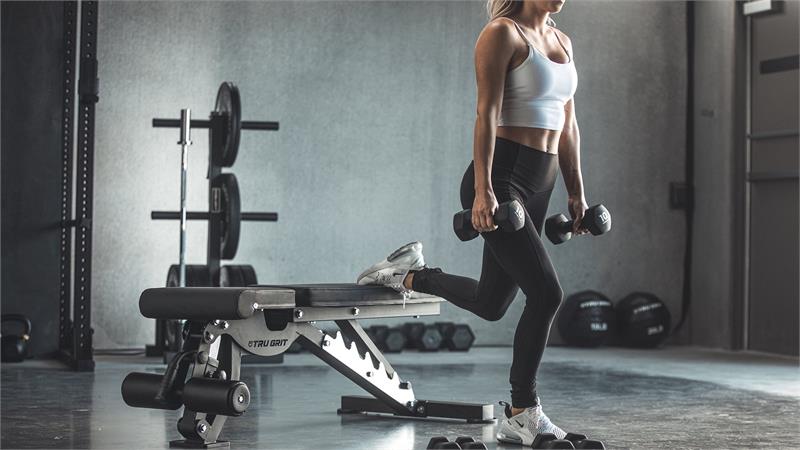 ADJUSTABLE AB WEIGHT BENCH|Flat Position|In Use