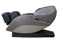 Gray/Black massage chair on a white background fully reclined
